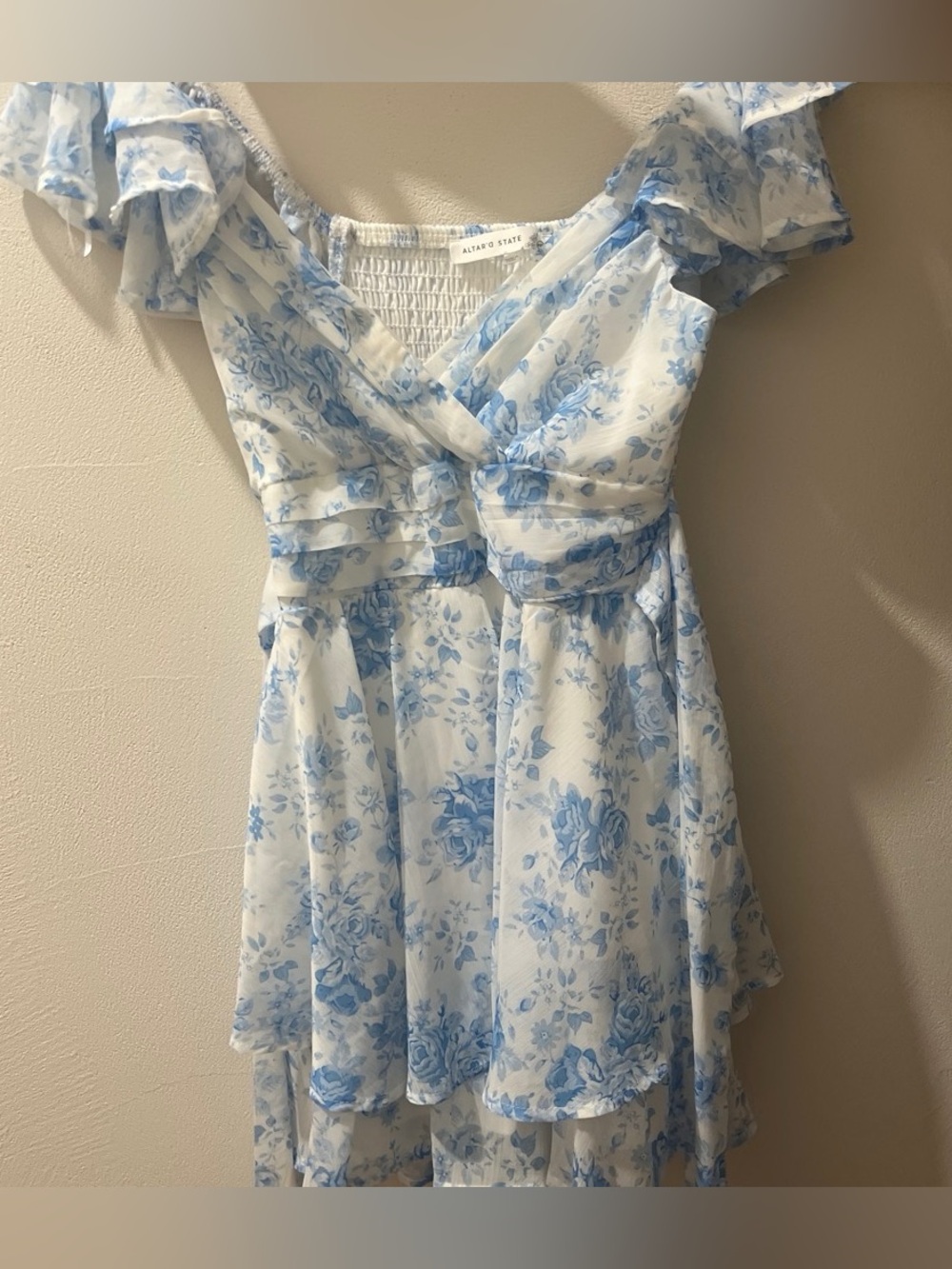 Altar'd State White Smocked Top